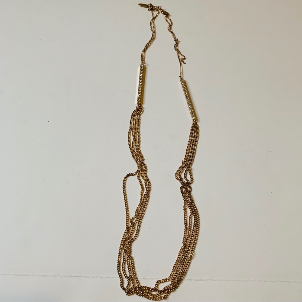 Long gold necklace with rhinestones Jules